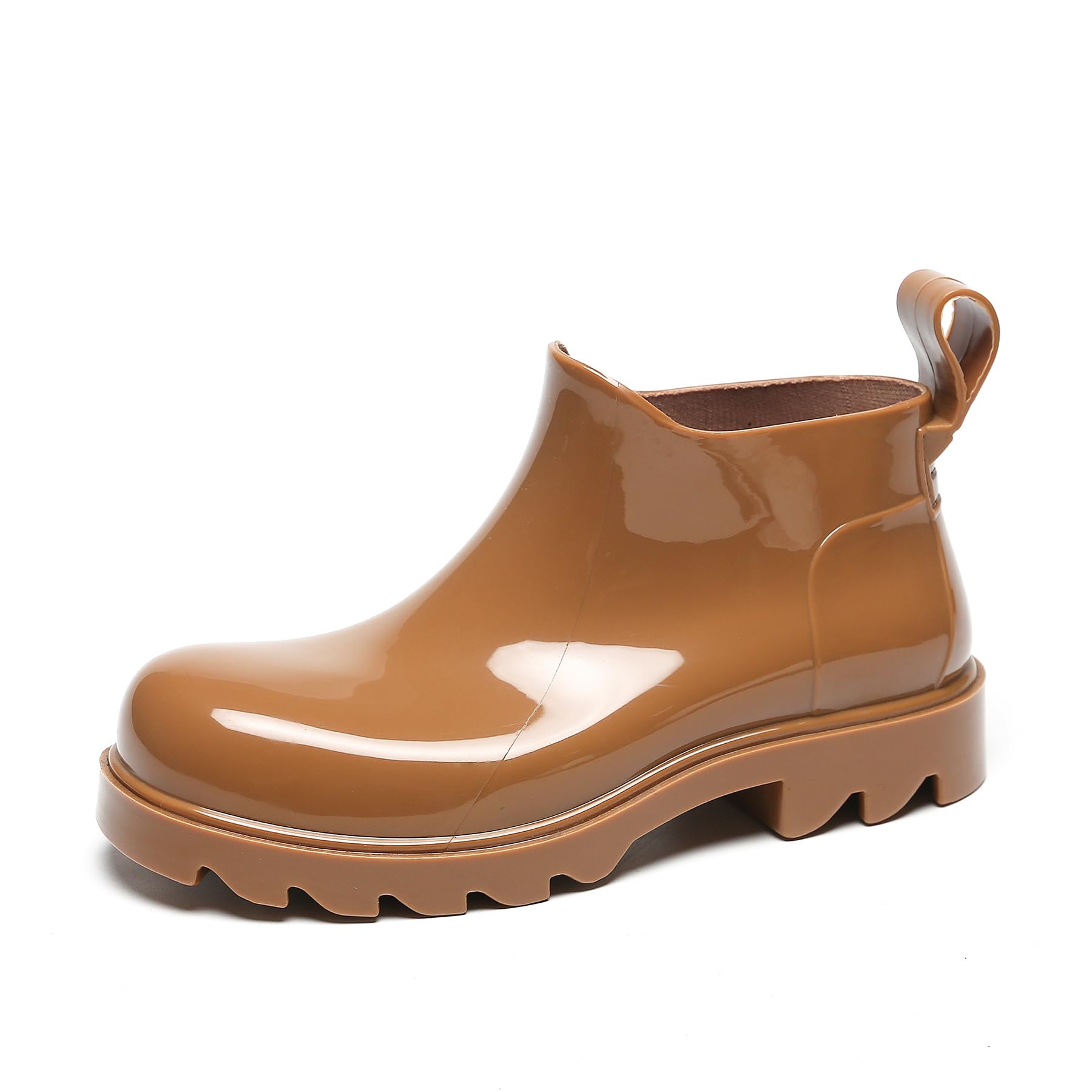KELMALL Womens Short Waterproof Chelsea Rain Boots Lightweight Platform Ankle Booties with Anti-Slip Sole Comfort Insole for Outdoor
