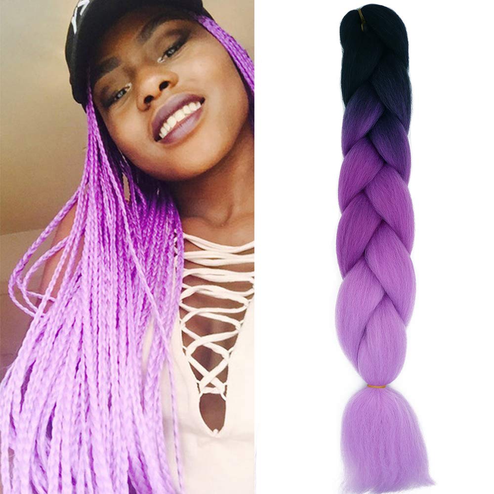 24inch Jumbo Braids Hair Extensions Ombre Braiding Hair Synthetic 3Pieces/lot Crochet Twist High Temperature African Box Braids, Sapphire Blue — view 79