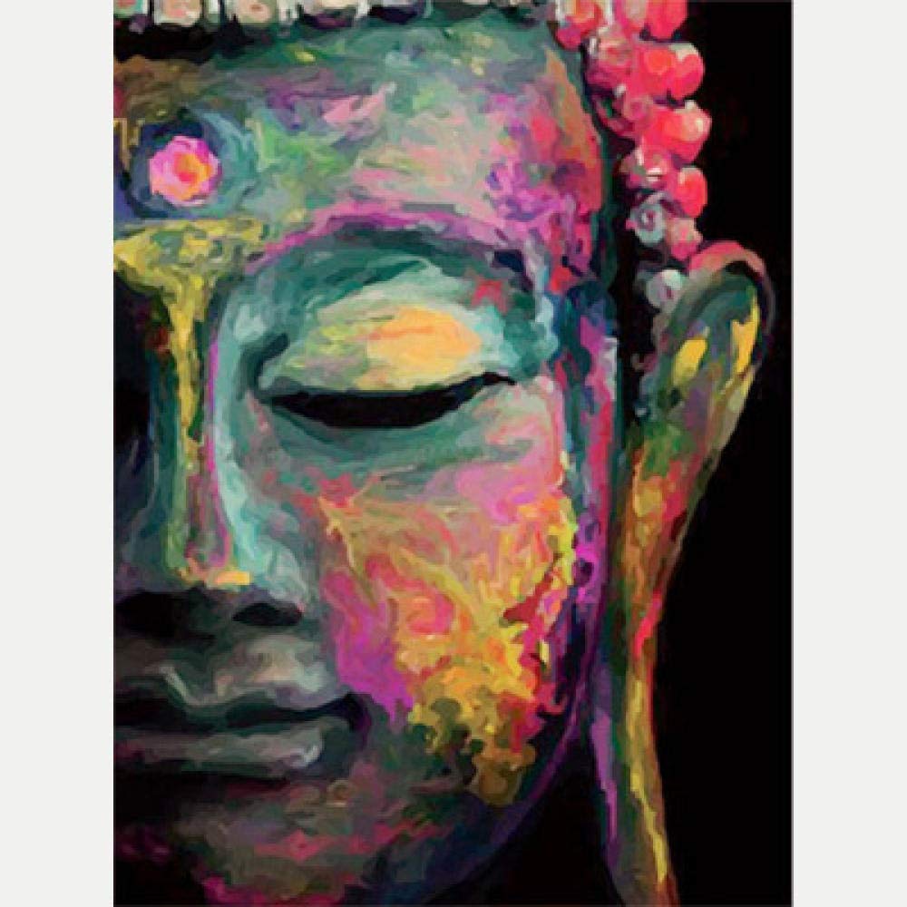 Mosaïque Bouddha 5D en strass carrés pour un rendu artistique premium