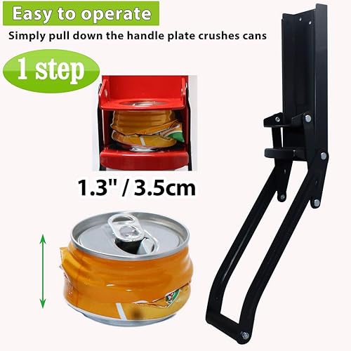 Miniatura 4 de Trituradora de latas de 16 onzas, trituradora de latas con abrelatas, trituradora de latas de aluminio, trituradora de latas montada en la pared,