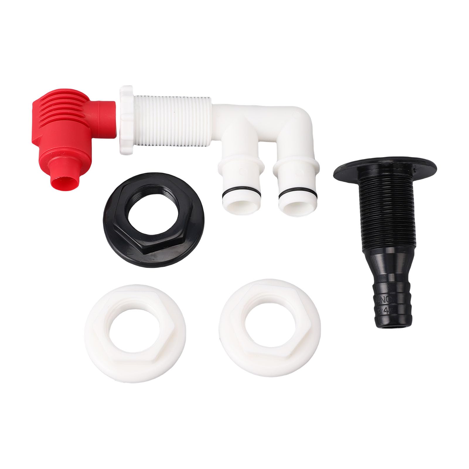 Fockety Kit combiné D'Aérateur de Pompe Marine, Aérateur de Puits de Vivier à Montage de 1-1/16 Pouces avec Raccords de Tuyau de 3/4 Pouces, pour L'oxygénation du Réservoir D'appâts de