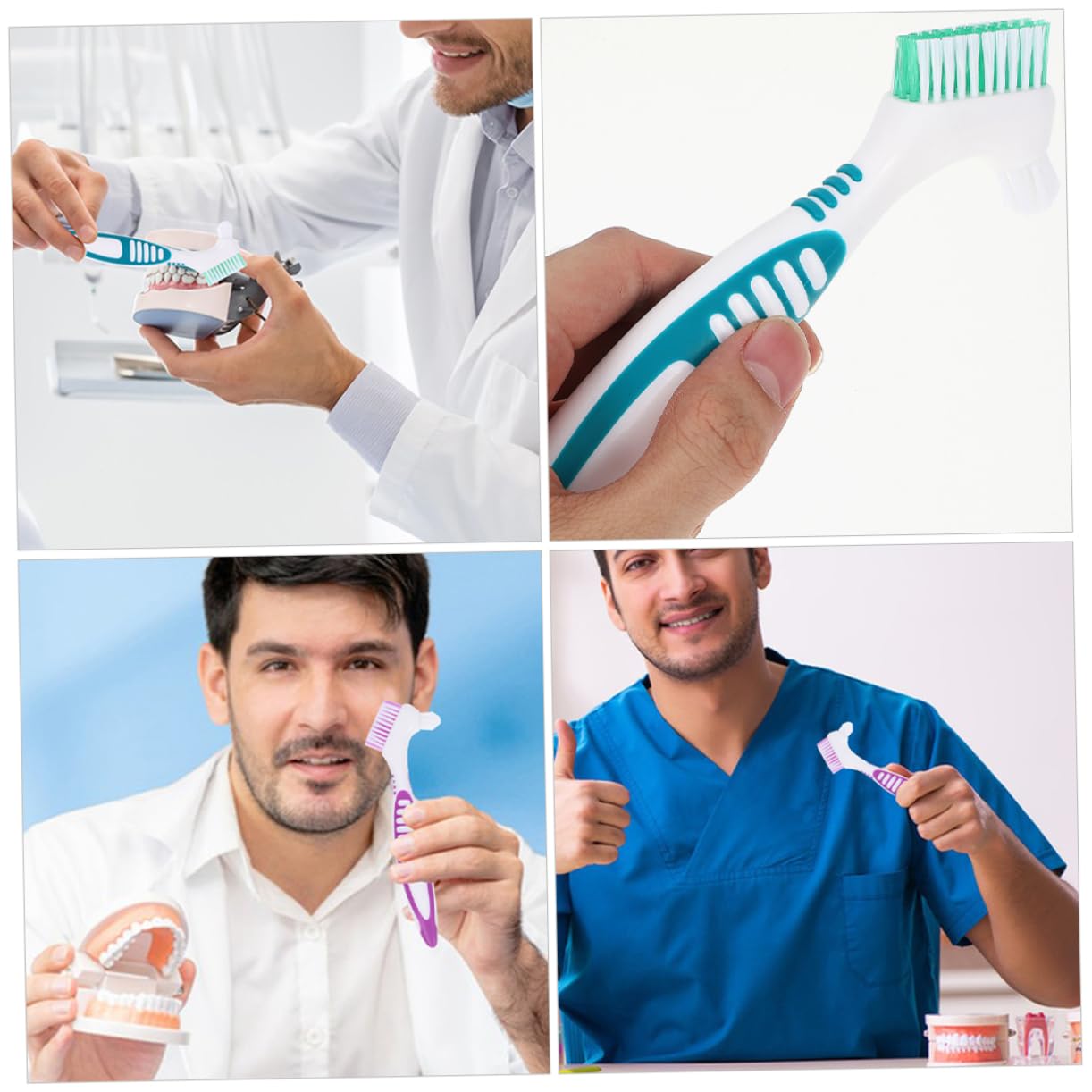 Healeved 16pezzi Spazzolini Per Dentiera Antiscivolo Per Dentarie e Accessorio Per Orale e Dei Per Retainer e Falsi