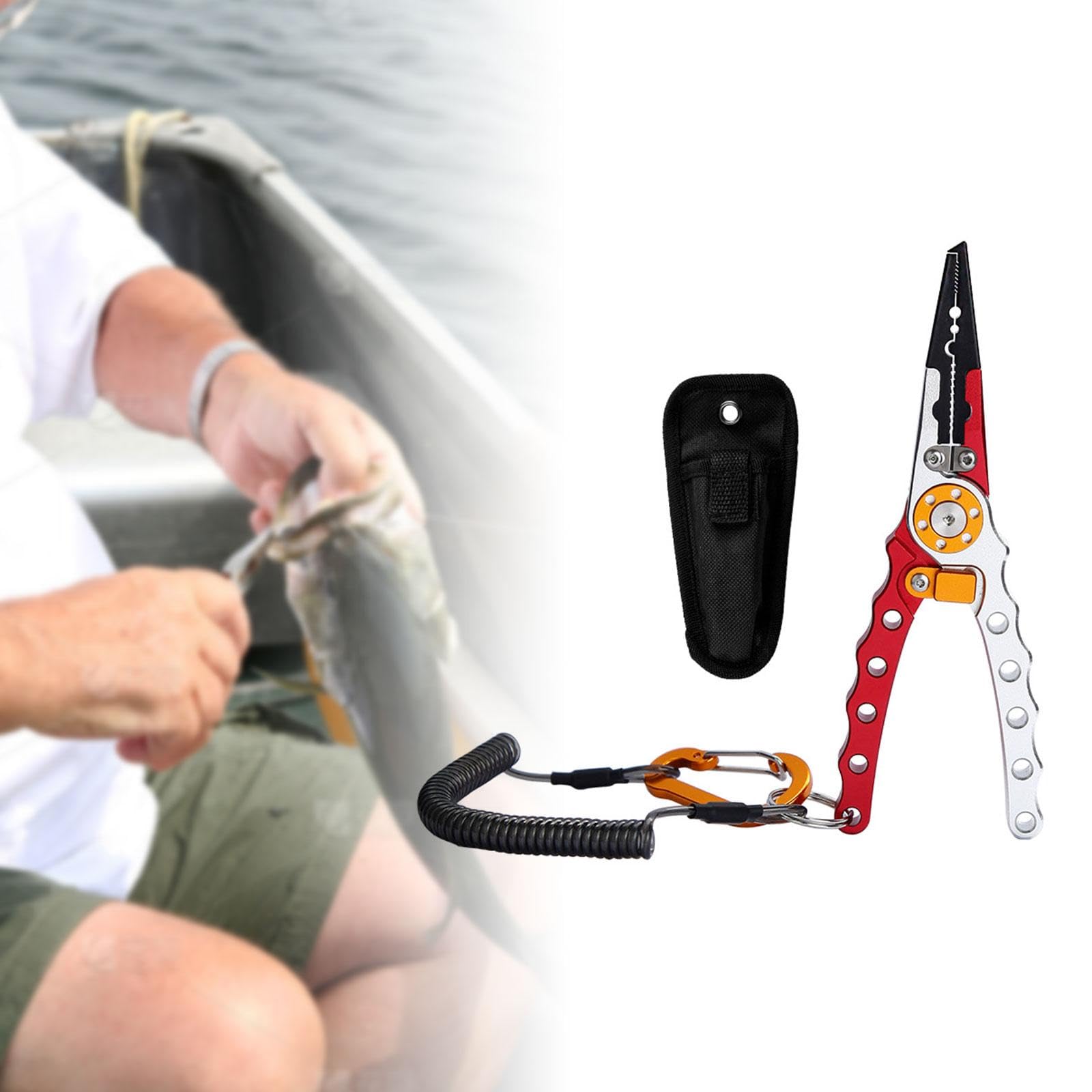 Pinzas de Pesca Multifunción con Gancho Removedor Corta Hilos Anillas y Control Cuerpo de Aluminio Resistente a la Corrosión Adecuado para Pesca en