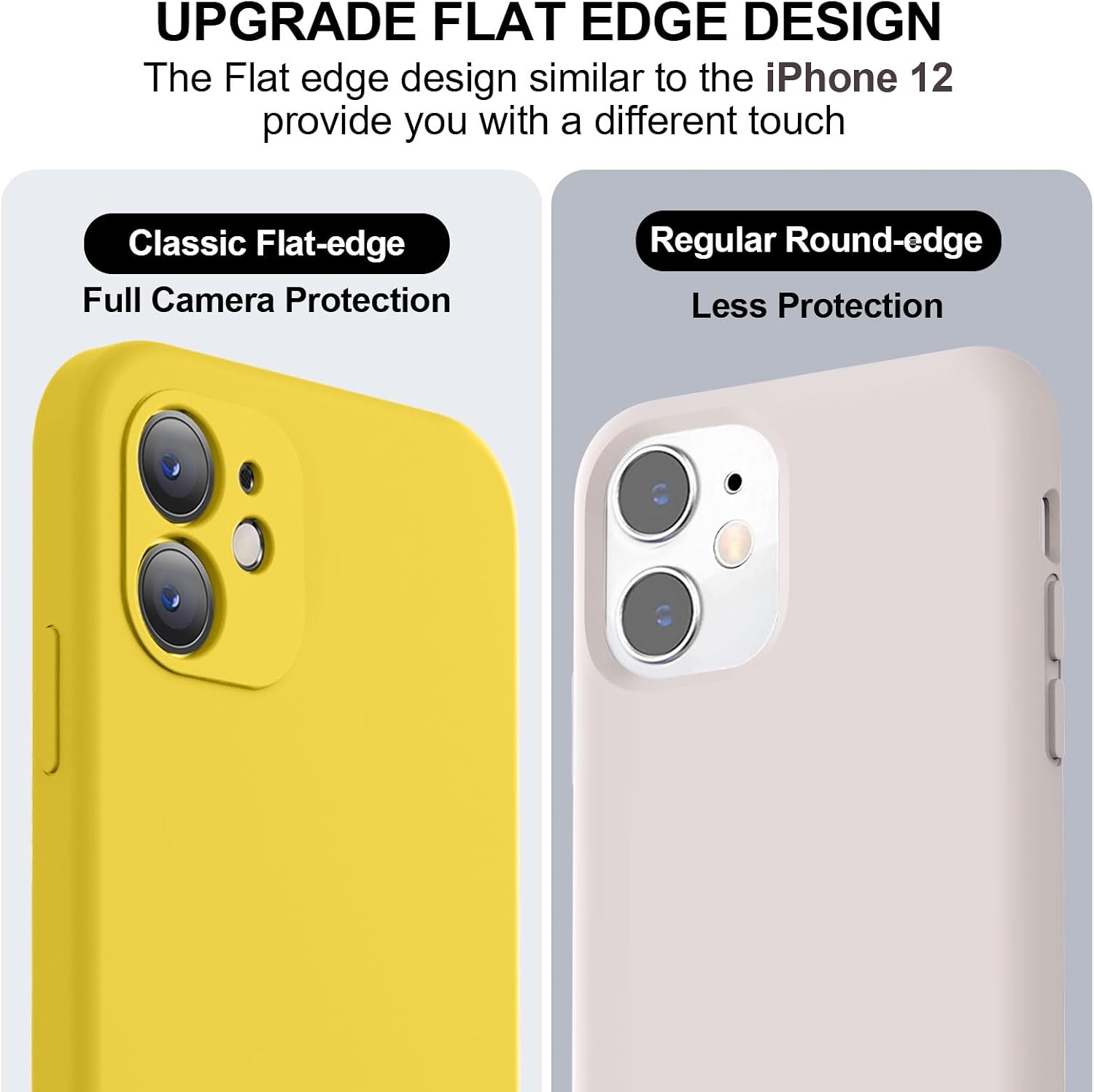 Vooii Compatible with iPhone 11 Case, Upgraded Liquid Silicone with [Flat Edges] [Camera Protection] [Soft Anti-Scratch Microfiber Lining] Phone Case for iPhone 11 6.1 inch - Yellow thumbnail
