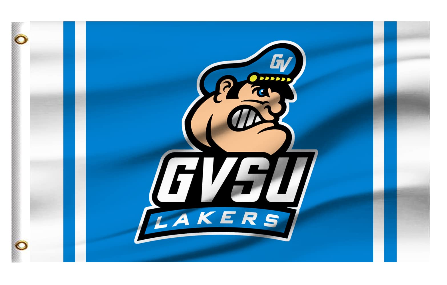 Flaga Grand Valley State University GVSU Lakers – 3 x 5 stóp, 100% poliester, do użytku wewnątrz i na zewnątrz, oficjalnie licencjonowana