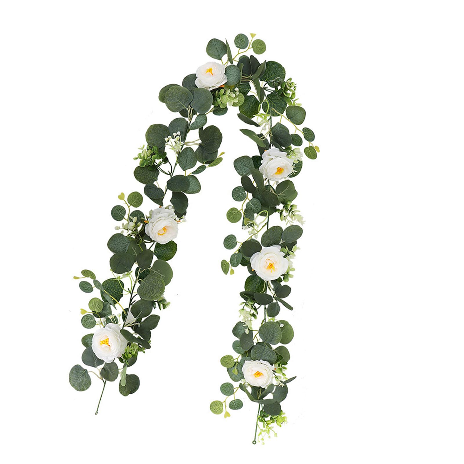 YROHGKPN Realistic 180cm Eucalyptuses Vine Display Ornament Feature 60 Blooms Head Ideal for Party and Event Decoration Festival Celebration Garlands