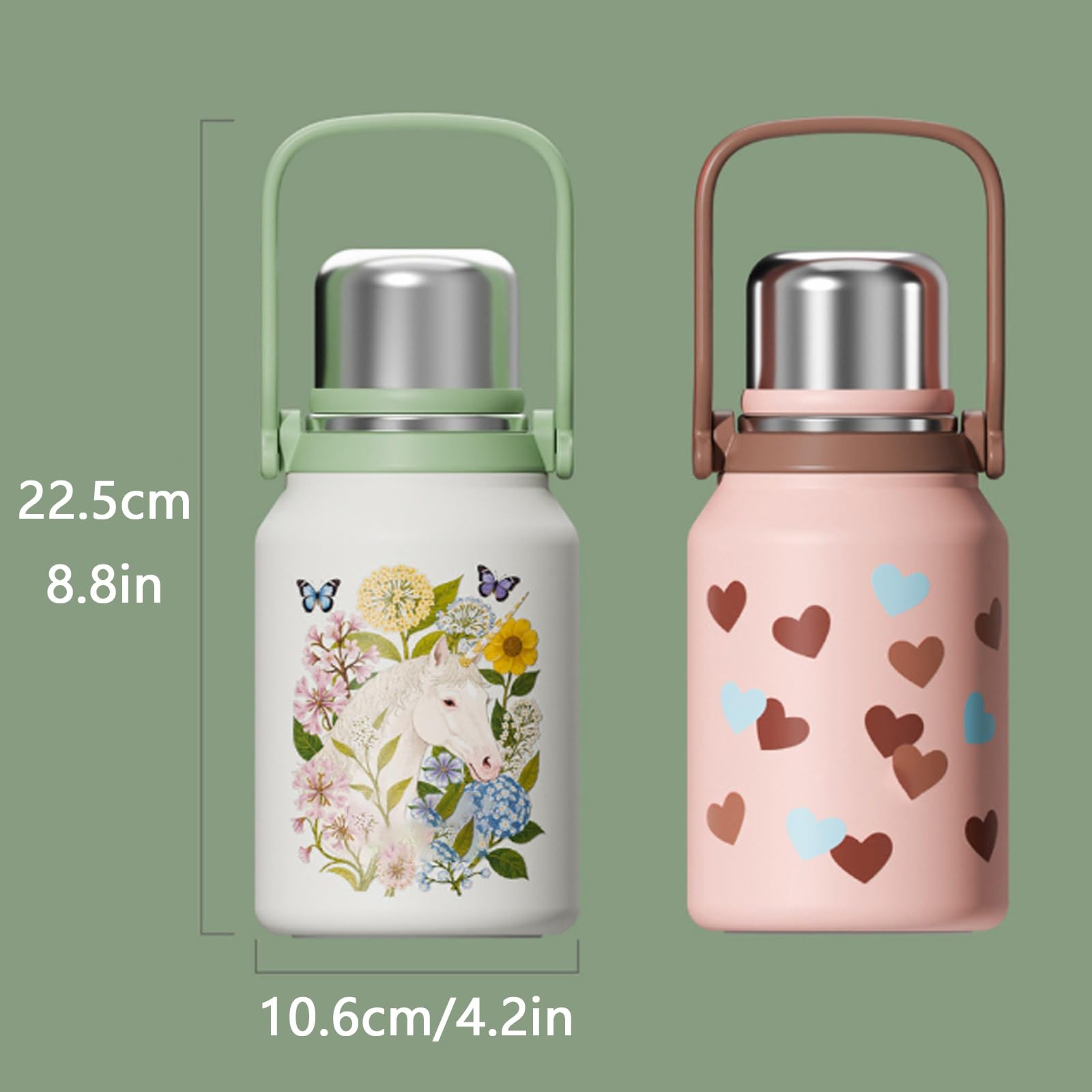 1000ml / 34oz, Taza Acero Inoxidable, Termos para Cafe, Sellado y A Prueba de Fugas, Práctico, Portátil e Ideal para Regalar(Pink)