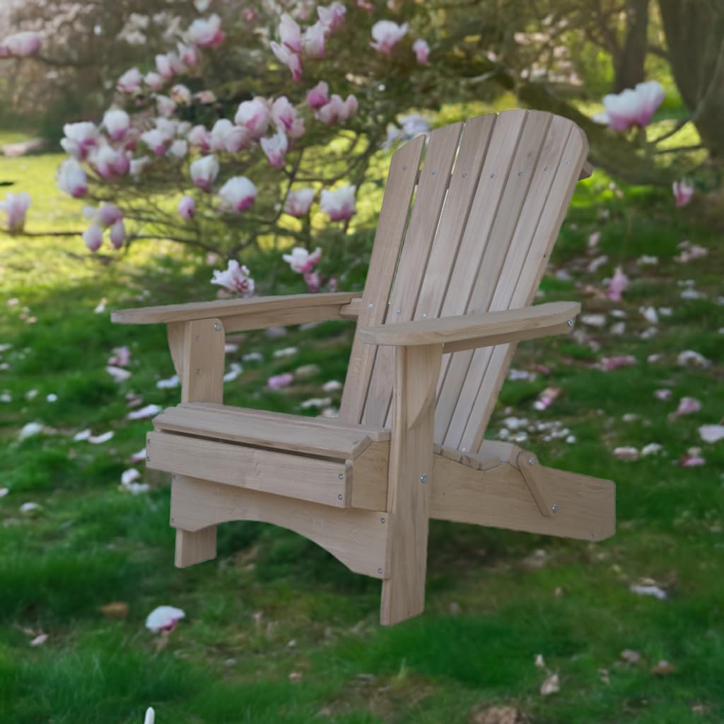 Original Dream-Chairs since 2007 Adirondack Chair Comfort pieghevole in legno massello di rovere come kit sedia da giardino pieghevole resistente alle intemperie per rilassarsi all'aperto carico