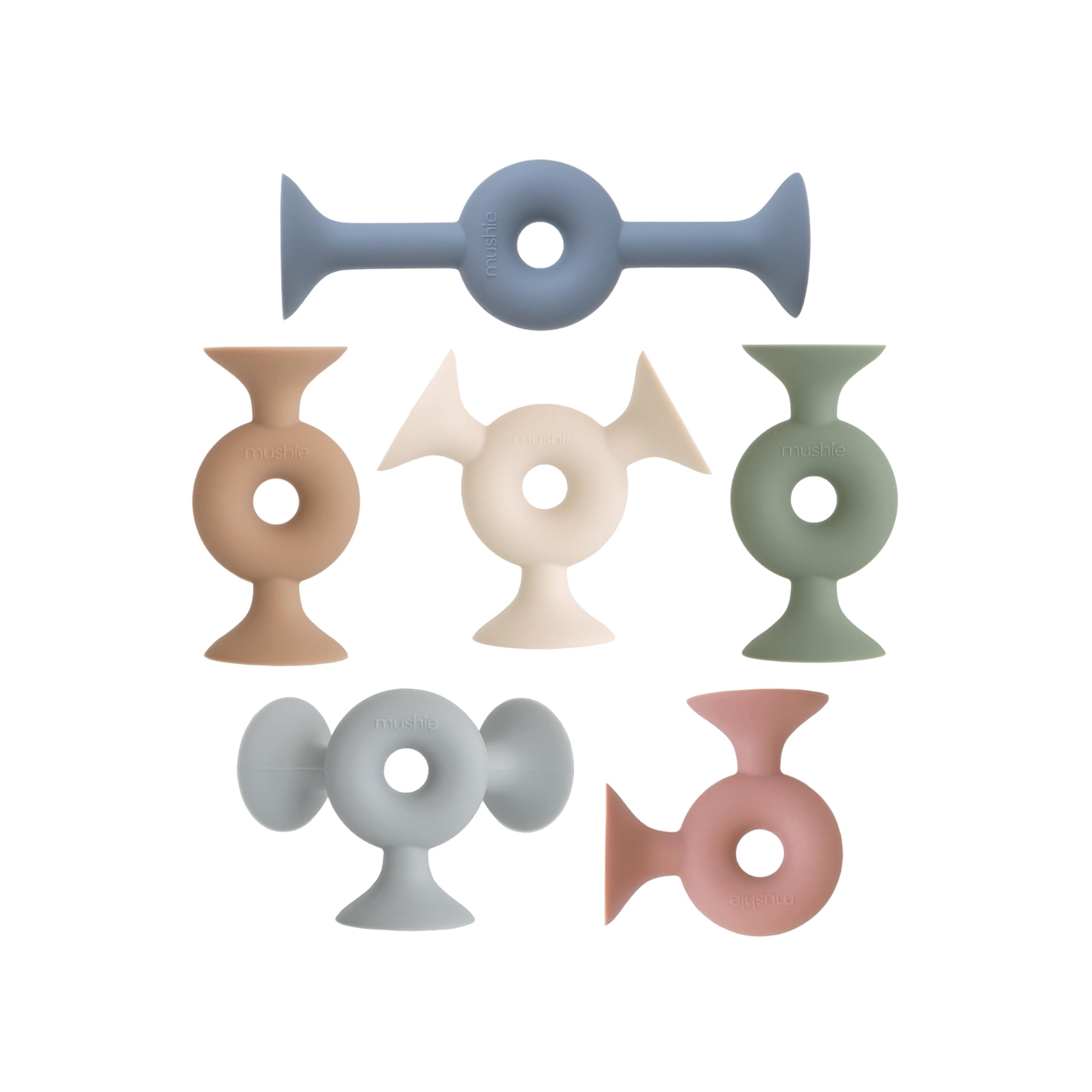 mushie Silicone Suction Builder Toy | 18 pcs for Kids 3 Years+ (Donut)