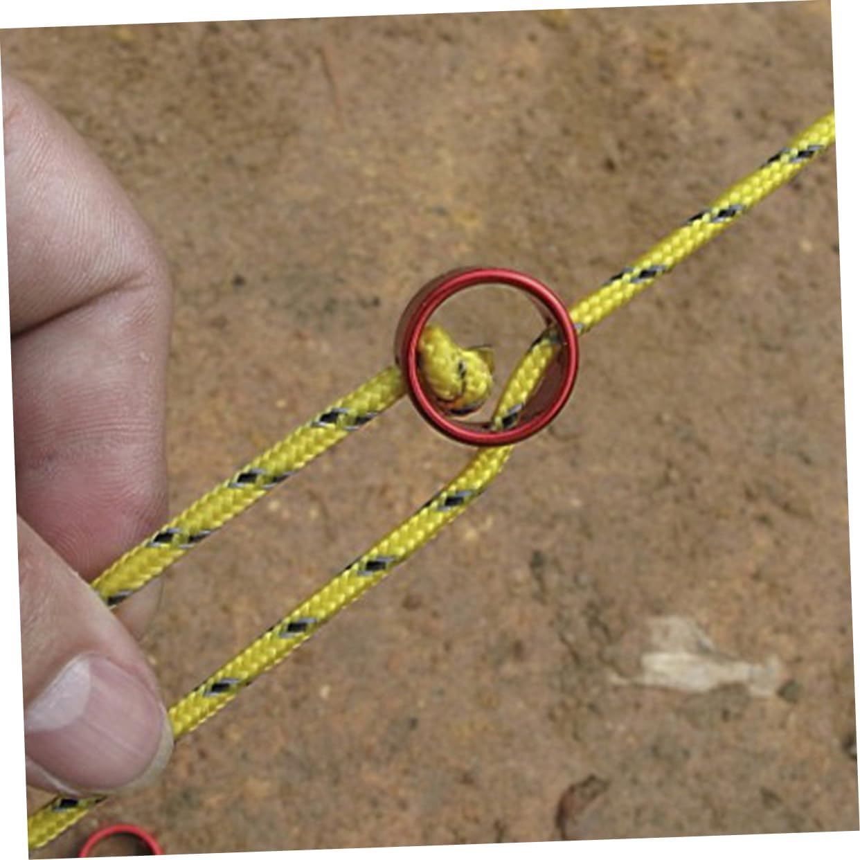 HEMOTON 10Pcs Red Slip for Tent Guyline Fasteners for Camping Hiking and Outdoor Activities