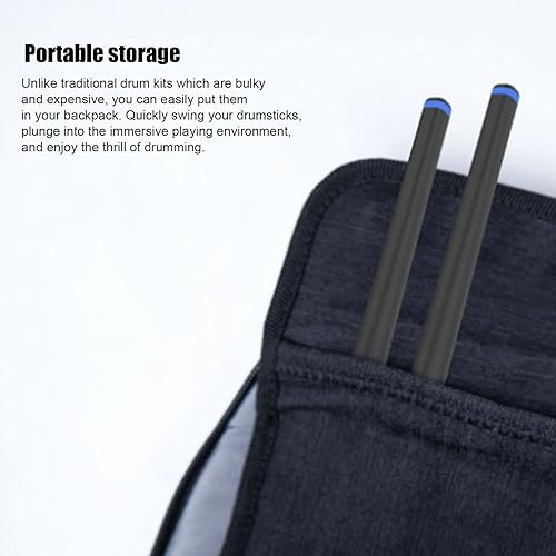 Miniatura 2 de Juego de batería eléctrica de aire, kit de batería somatosensorial electrónica profesional con baquetas, platillos de tambor, consola de tambor,