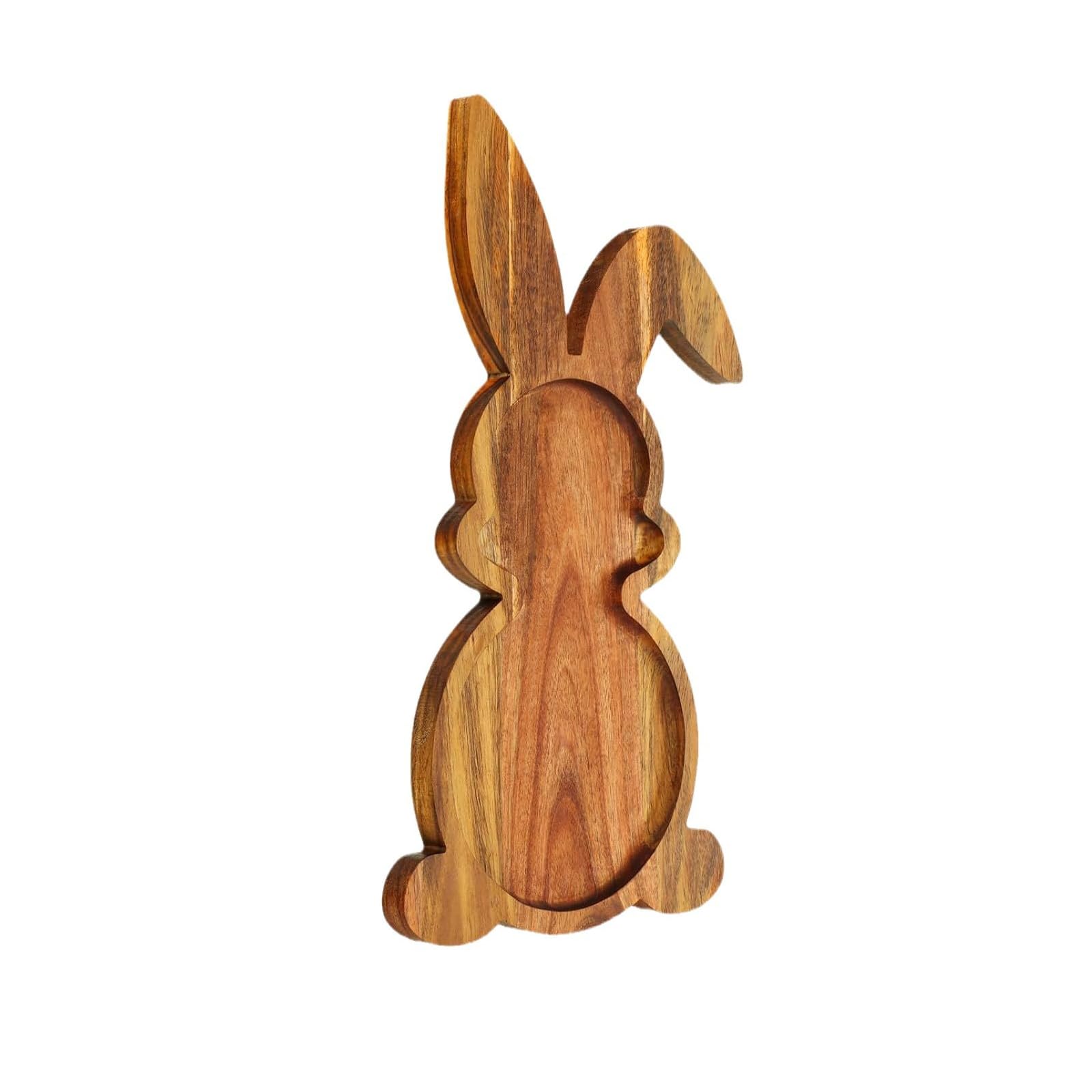 Charm Rabbits Themed Serving Platter Craft of Natural Wood for Holidays and Kitchen Use Easters Rabbits Tray