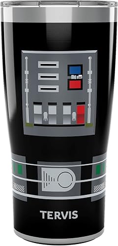 Tervis Traveler Star Wars - Vaso aislado de triple pared con detalle de placa de Darth Vader de Star Wars mantiene las bebidas frías y calientes, 20