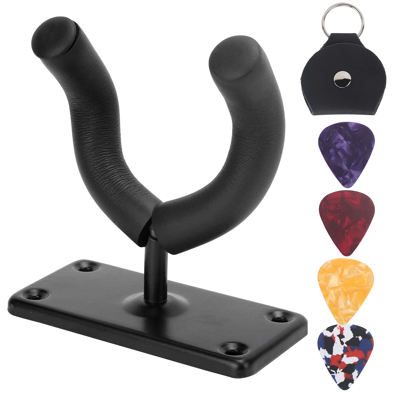 Guitar Wall String Hanger Guitar Wall String,Bass Wall Bracket Wall Mount Bracket Holder Metal Sponge Tube Ballad Electric Acoustic Bass Instrument Holder (GG1123)
