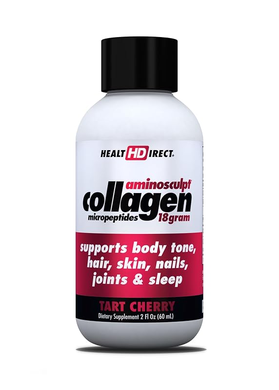HEALTH DIRECT Suplemento de Colágeno Líquido Tipo I, 16 g por porção, sabor cereja azeda, 12 frascos de 60 mL