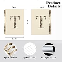 Vista 86 de Bnwepo Initial Leopard Letter T Notebook Journal, Preppy Bow Monogrammed Monogram Gifts for Women, Monogram Notebook Journal, Personalized Notebook