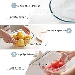 Cuiselect 4pc Ensembles de bols de mélange de verre (2.80QT, 1.64QT et 1.16QT; 0.85QT), bol de cuisine épais en verre pour la préparation de cuisson, le four, le stockage, les grandes salades Sets-Lavage-vaisselle Congélateur micro-ondes Coffre-fort