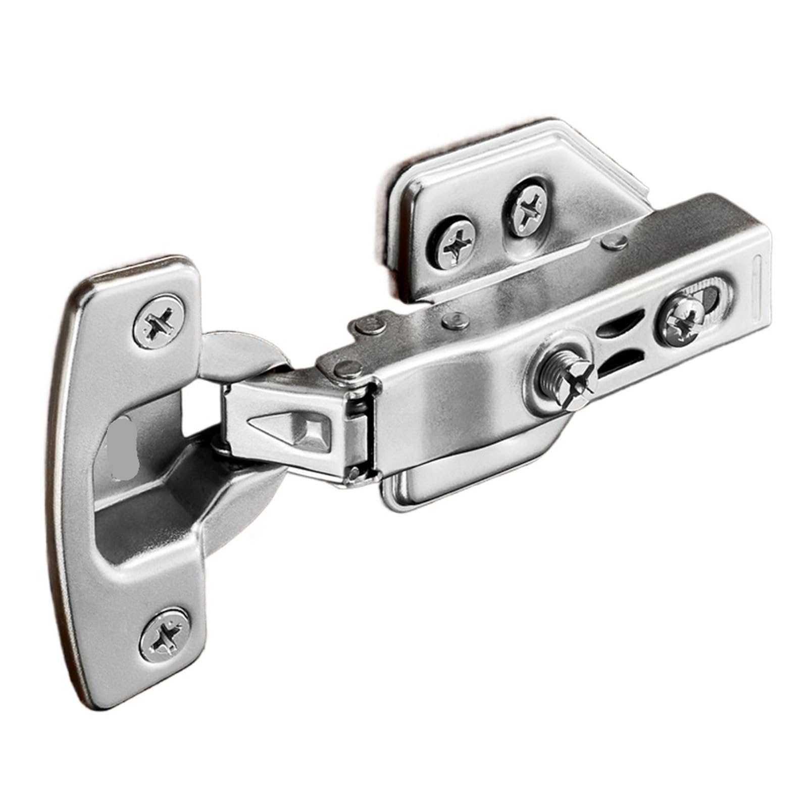 Kgdchyiplj Silver-Half Overlay 95 Degree Soft Close Stainless Steel Hinges Cupboard Wardrobe Hardware(Silver-Half Overlay)