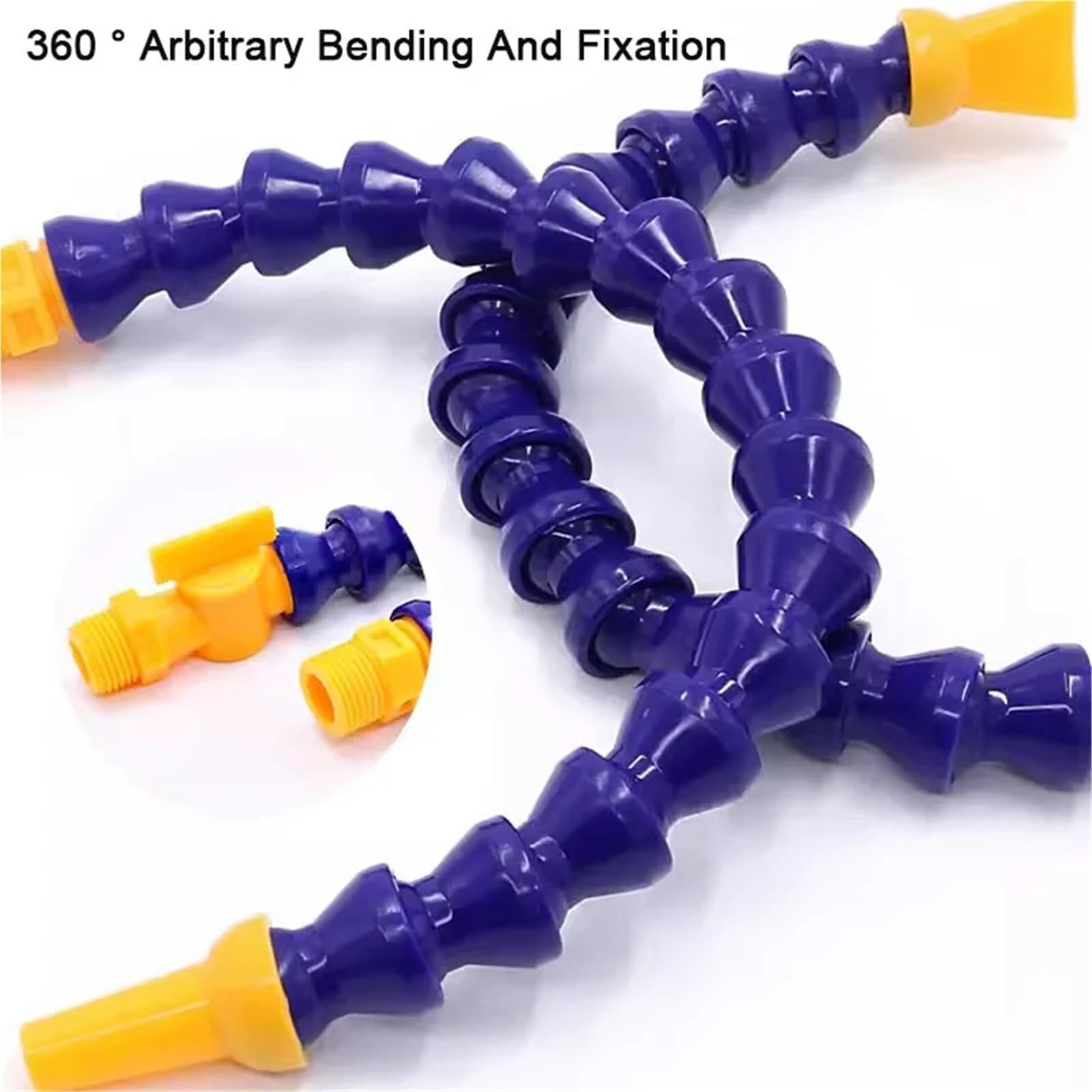6 Tubi Pneumatici da 1/4" 3/8; 1/2; BPS Filettatura Maschio in plastica Flessibile for Acqua, Olio e refrigerante for tornio, Macchina a Controllo numerico computerizzato(Round-600MM,1/2")