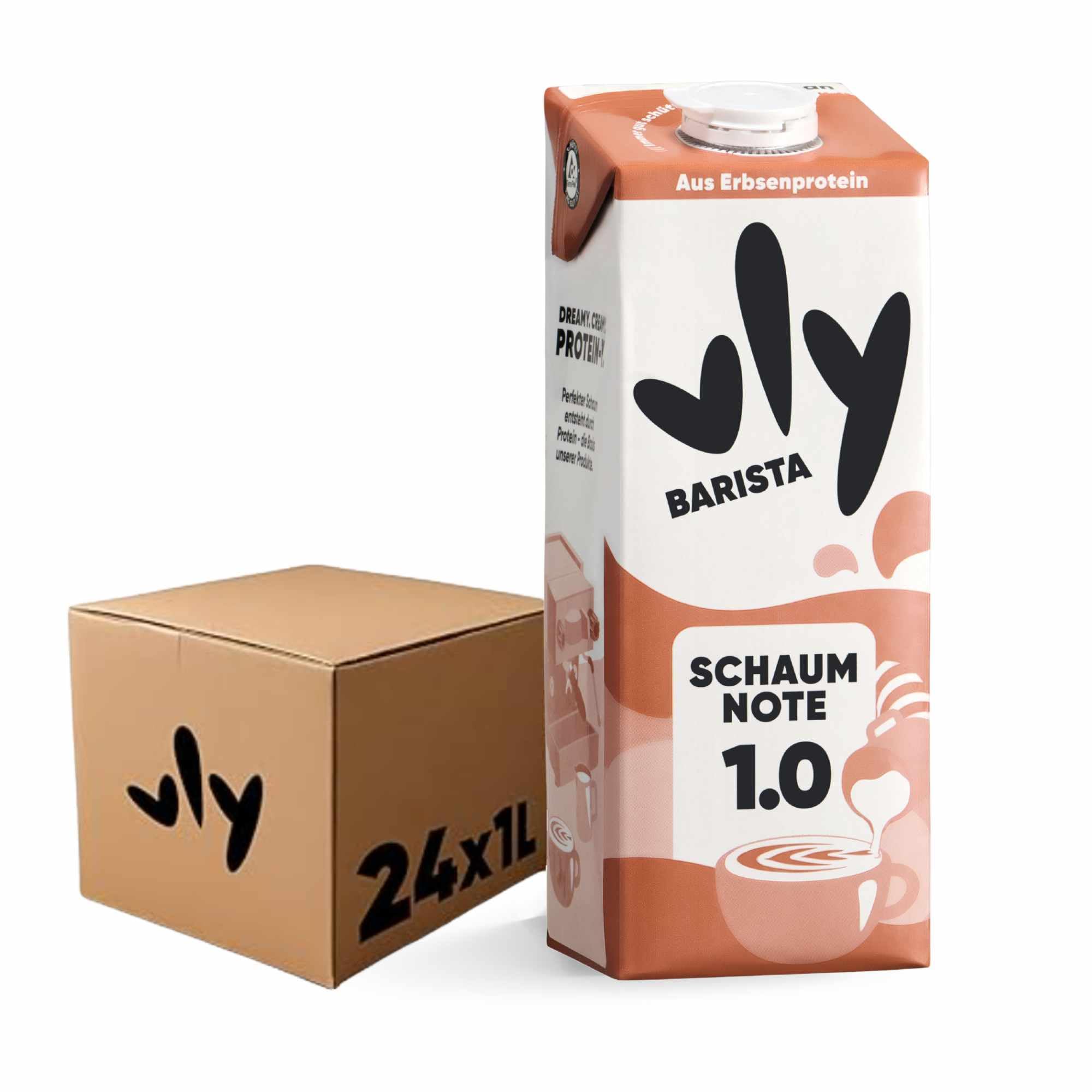 vly - Die cremig leckere Milchalternative aus Erbsen + Calcium | 100% pflanzlich | Vegane Milchalternative BARISTA zum Aufschäumen für Kaffee | Eiweiß & zuckerarm, Erbsenproteindrink Protein Drink