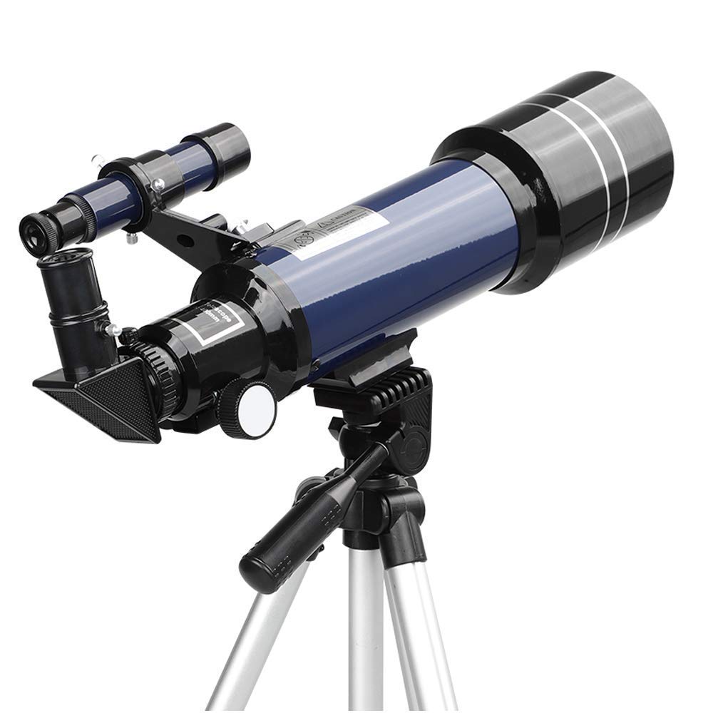 für Kinder, Erwachsene und Anfänger, 70 mm Öffnung, 400 mm BAK4-Prisma, FMC-Objektiv, Astronomischer Refraktor für die Astronomie mit Smartphone-Halterung und Stativ und Bluetooth-Kamera-Controll