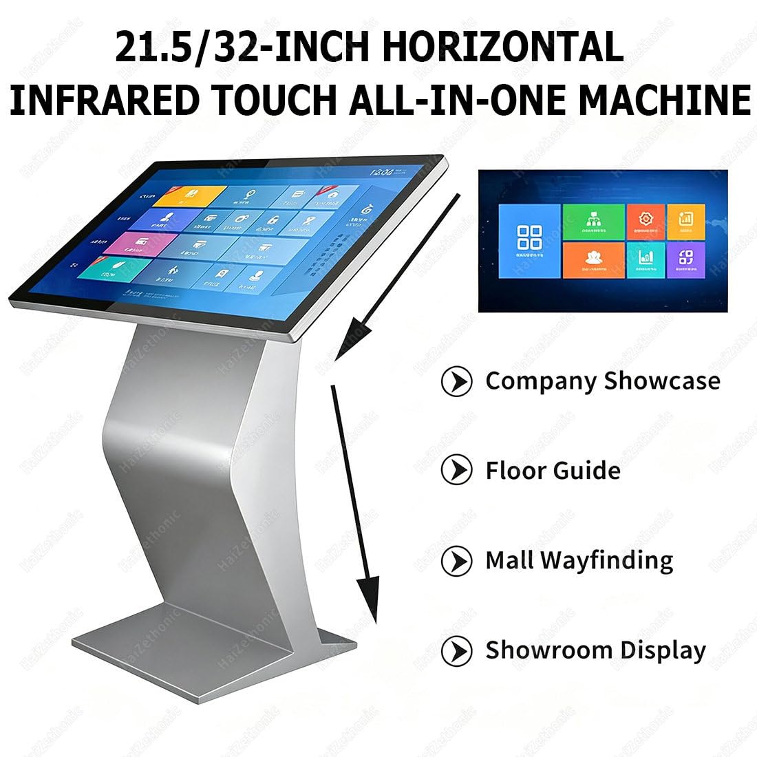 Chiosco Self Service,controllo:smartphone/PC/iPad Silver-32inAndroid11