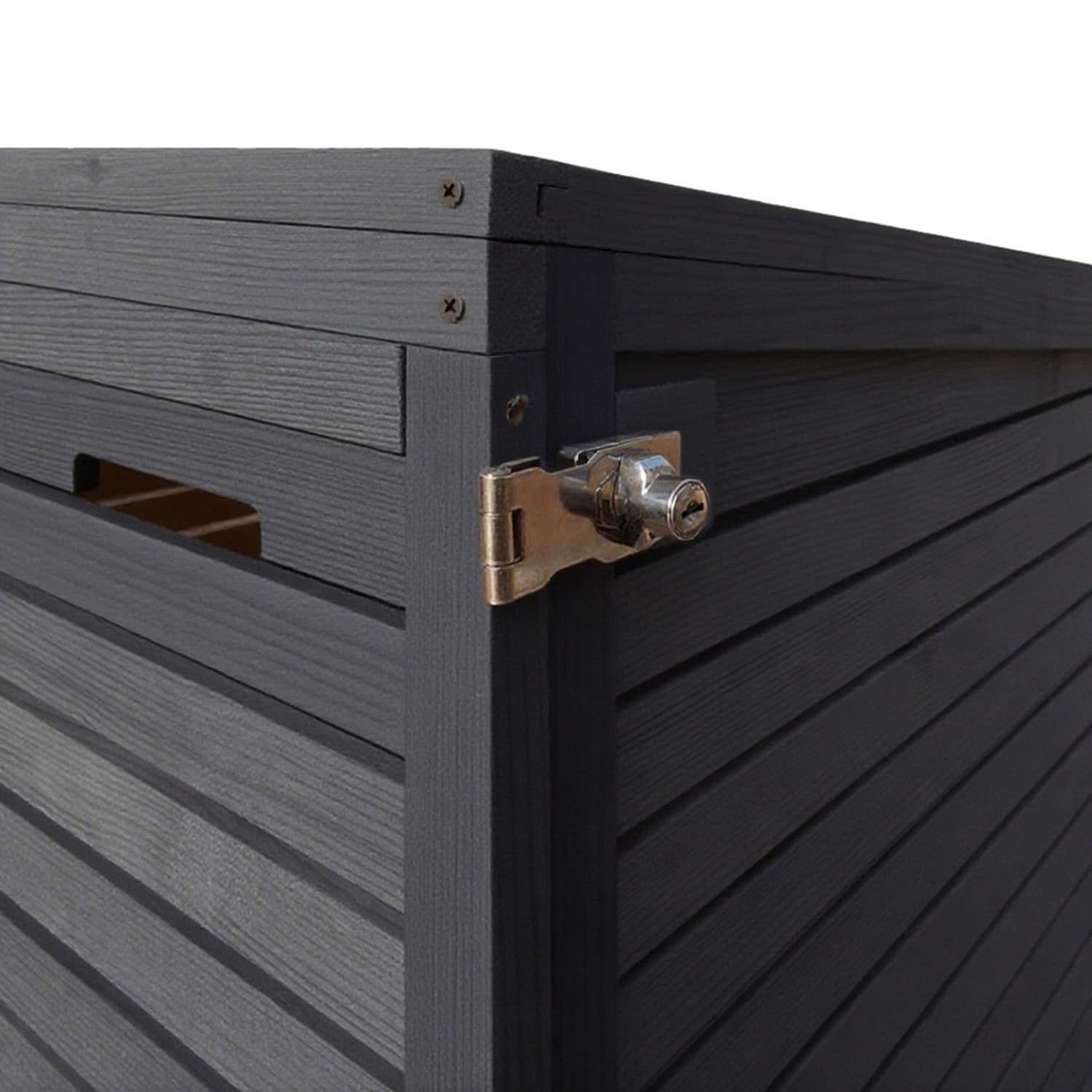 Rollatorgarage Rollatorbox Rollator Garage Multibox abschließbar Holz Aufbewahrungsbox (imprägniert in anthrazit) Geräteschuppen Schrank für Garten