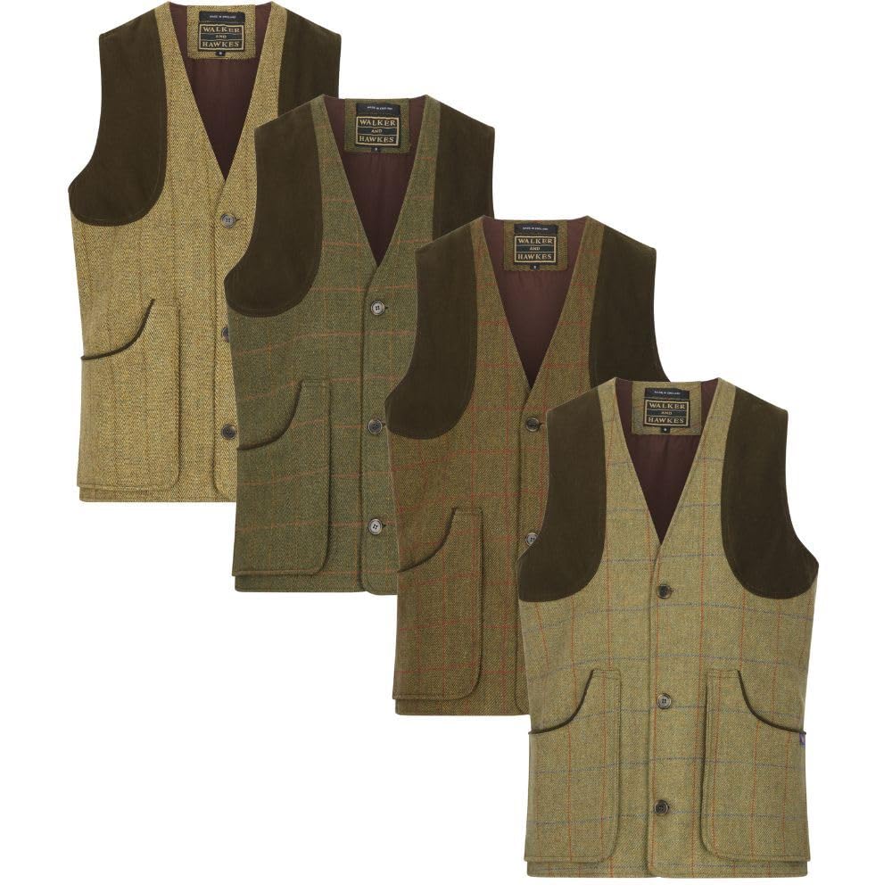 Walker and Hawkes - Chaleco Berston Derby Tweed para Hombre