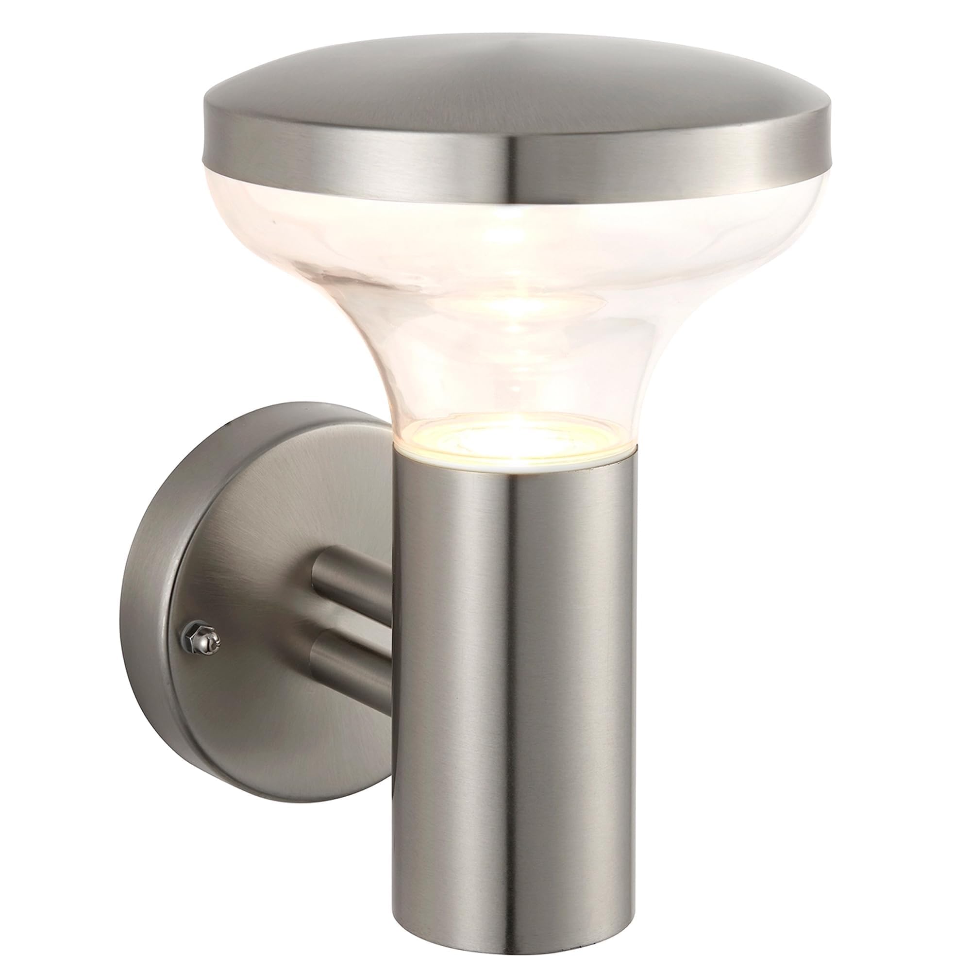 National Lighting ROKO Outdoor Lights - Stainless Steel Security Lights Outdoor - Marine Grade Outside Wall Lights - Outdoor Lights Mains Powered - IP44 Weatherproof Wall Lights – 7W LED GU10