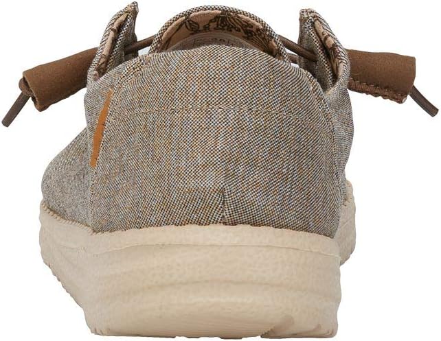 Hey Dude Women's Wendy Canvas | Womens Shoes | Womens Lace Up Loafers | Comfortable & Light-Weight 6 Brown/Beige