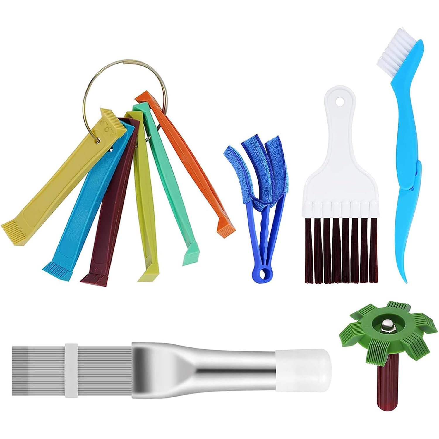 Air Conditioner Fin Cleaner Set Air Conditioner Condenser Fin Comb Ac Coil Cleaner Air Refrigerator Fin Cleaner Evaporator Radiator Repair Clean Tool(6PCS)