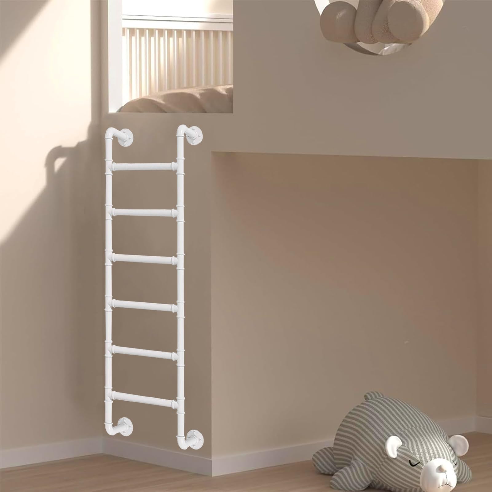 Échelle de lit mezzanine 150 kg en fer noir pour escalade intérieure et puits