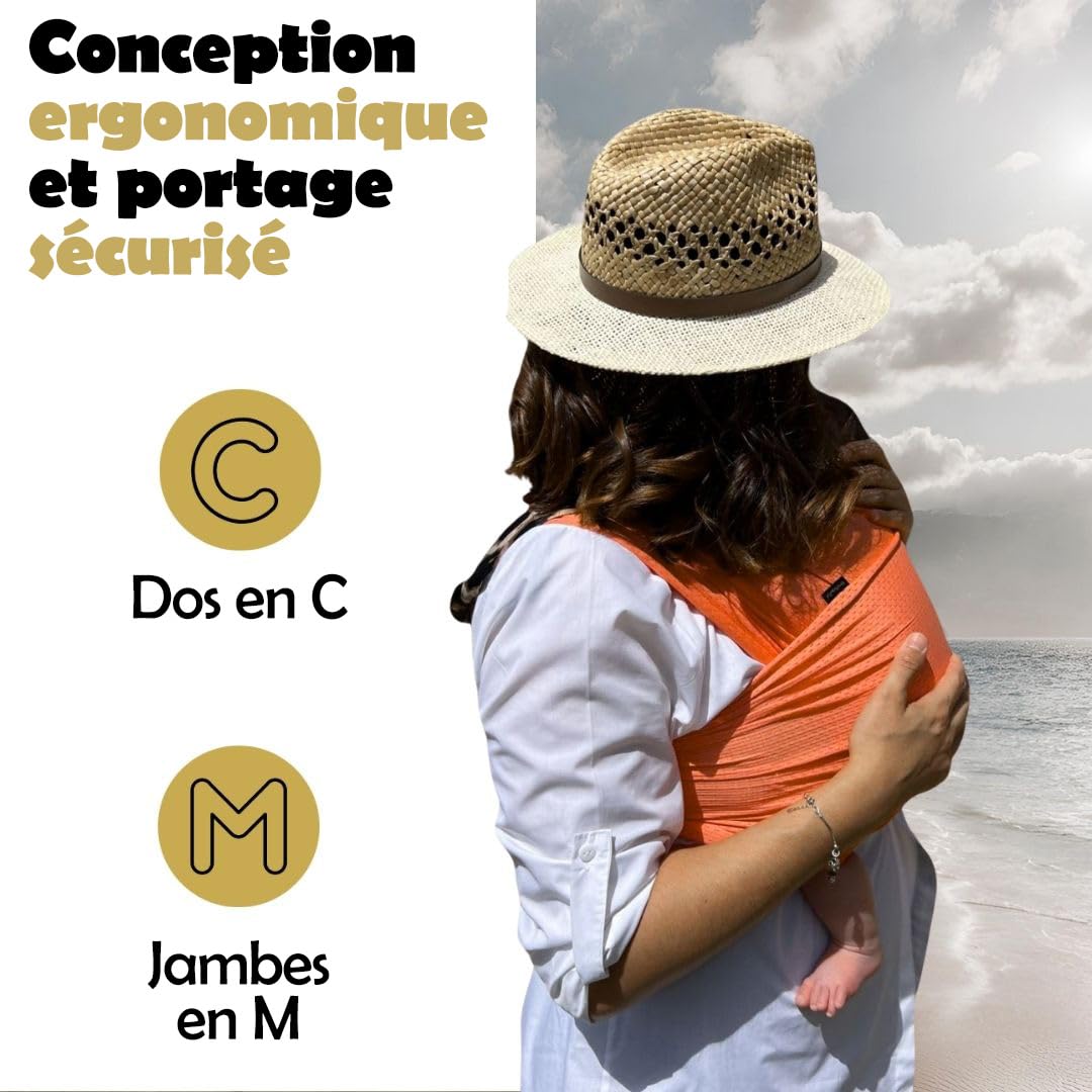 Amarsupiel Écharpe Porte-Bébé D'Eau - Porte-Bébé Aquatique Été, Séchage Ultra Rapide, Certifié Oekotex