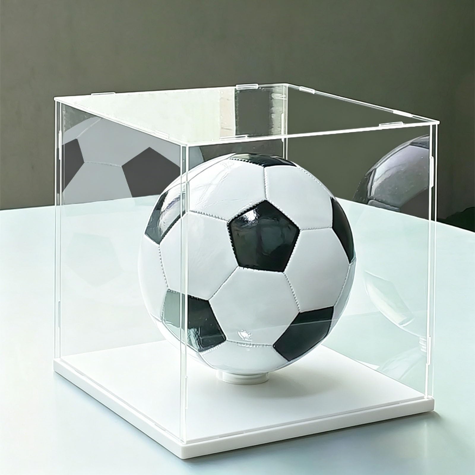Acrylic Display Case Stand for Dolls and Figures, Crystal Clear Dustproof Organizer Box for Collectibles, Alternative Glass Cabinet(White Base,60x20x20cm)