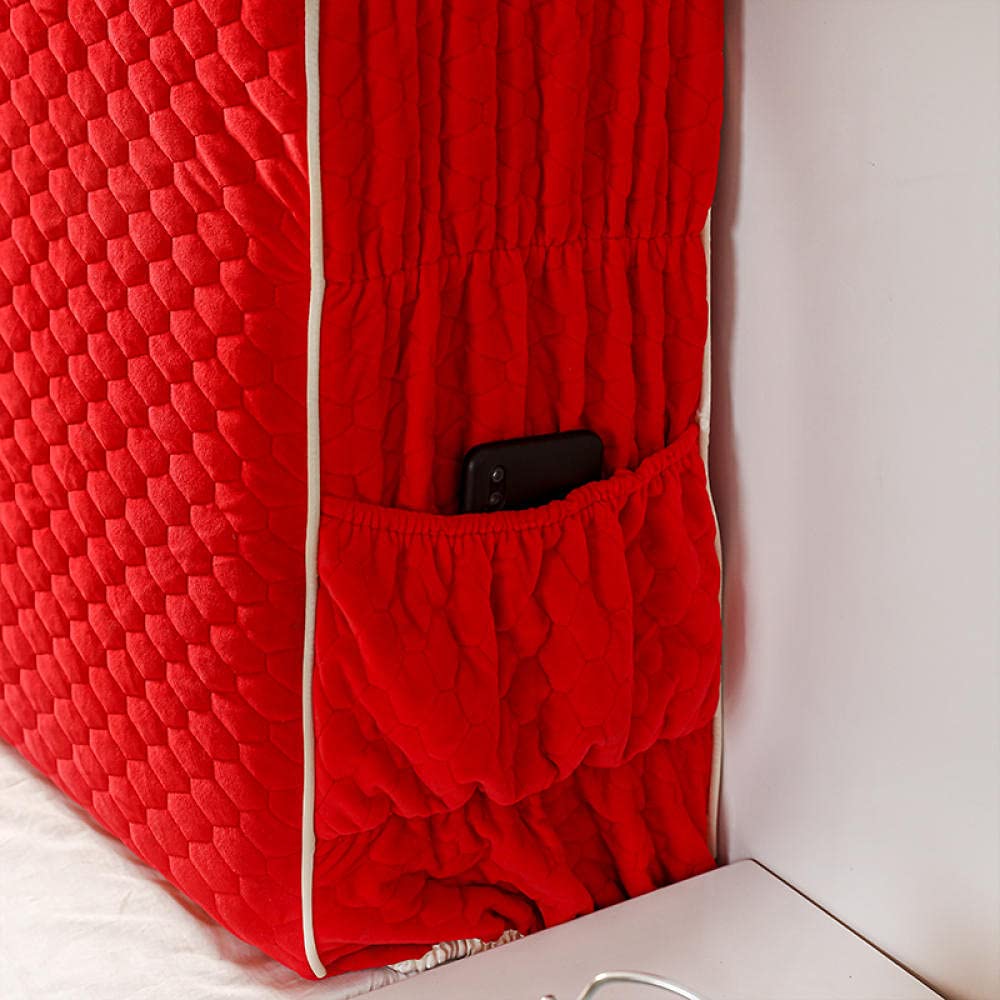 Copri Testiera Testiera Letto Imbottita Copertura Per Testiera Coperchio Del Comodino Grande Sala Da Sposa Rossa Per Matrimoni, Letto In Pelle Letto In Legno, Comodino Copertura Protettiva A Prova Di
