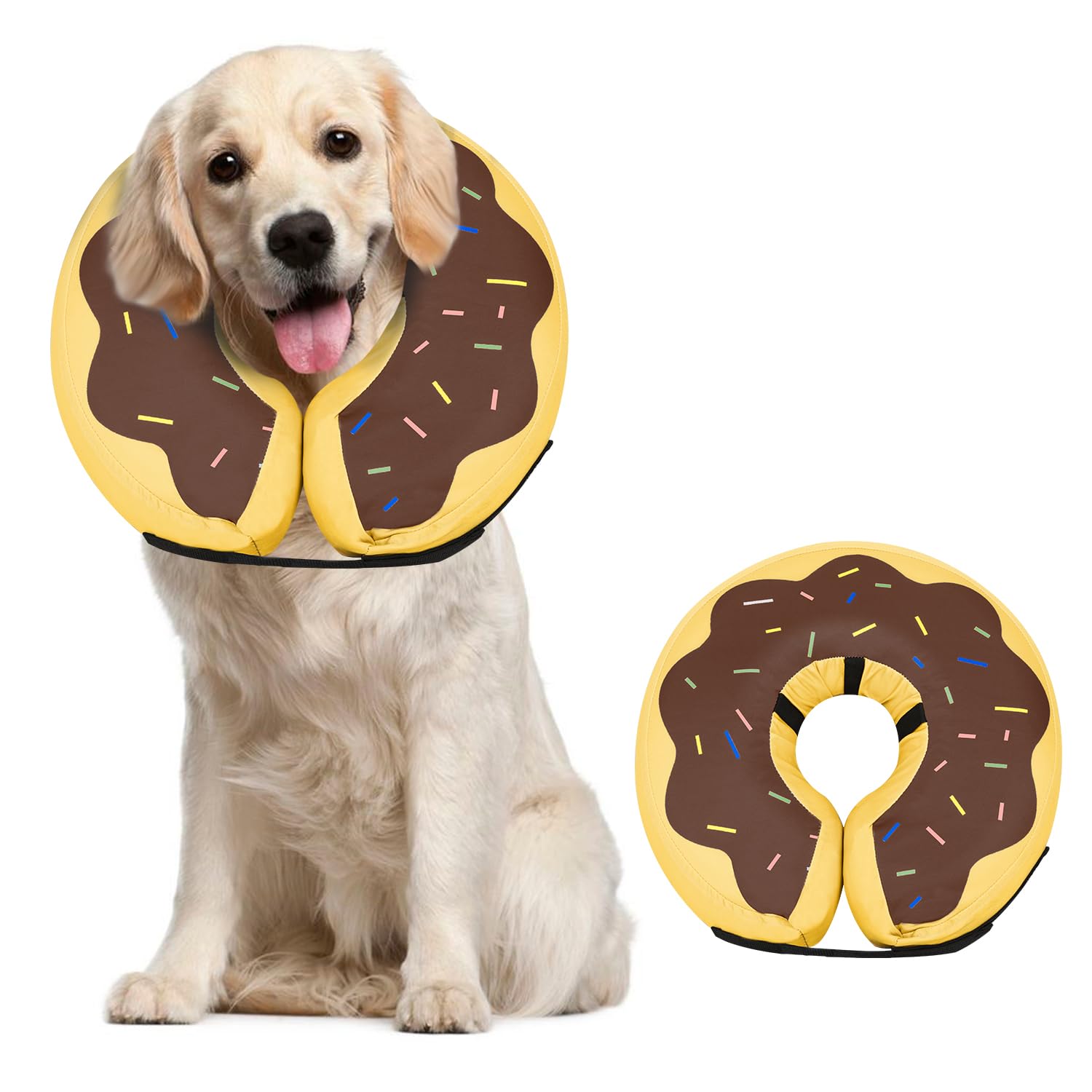 MIDOG Inflatable Dog Cone, Donut Recovery Collar After Surgery, Large+