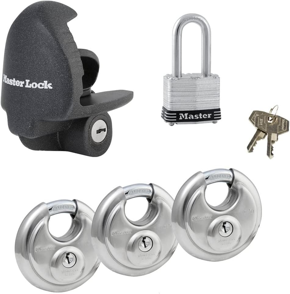 Master Lock - 5 Trailer Locks Keyed Alike w/ 10 Keys, #5KA-37940-37