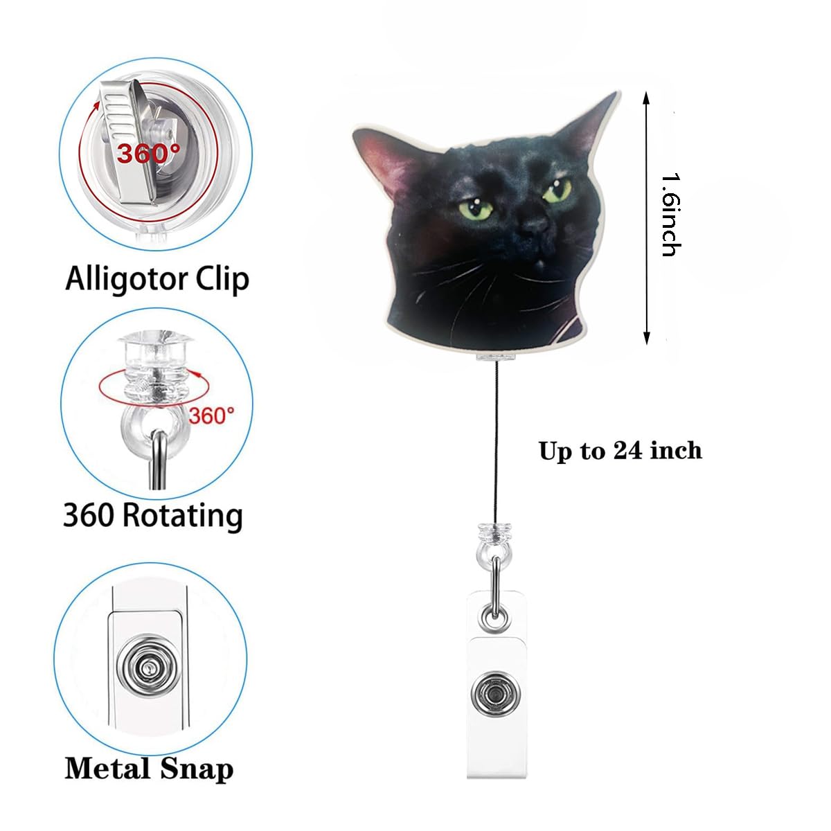 Badge Reel Celokiy Glitter Summer , Retractable ID Holder Clip For Teacher Nurse Badge Reel Cute