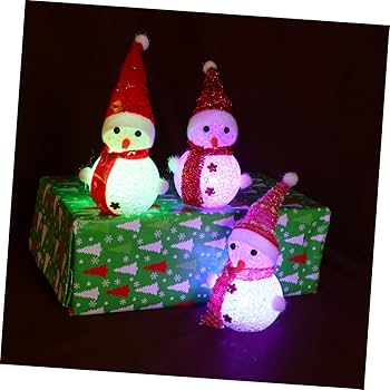 Amazon.co.jp: LEDMOMO 3ピース クリスマス 光る雪だる ポータブル