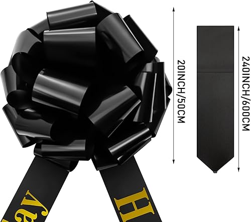 Miniatura 4 de Lazo grande de feliz cumpleaños para automóvil, lazo decorativo grande para envolver regalos, lazo gigante para decoración de cumpleaños, fiesta de