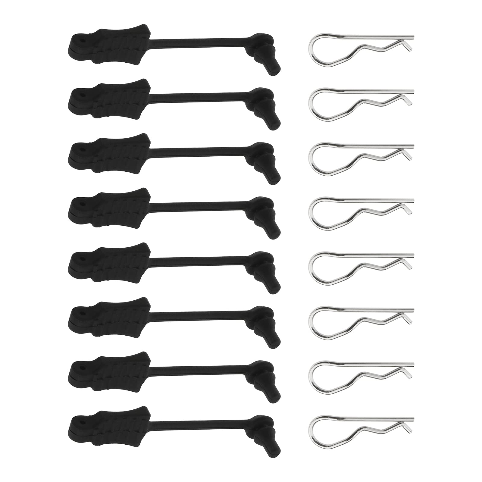EMSea 8 Set RC Body Clips Bent Springy R Pins Body Clip Retainers Body Clips Accessories Compatible with 1/8 1/10 RC Car Model Plastic&Metal