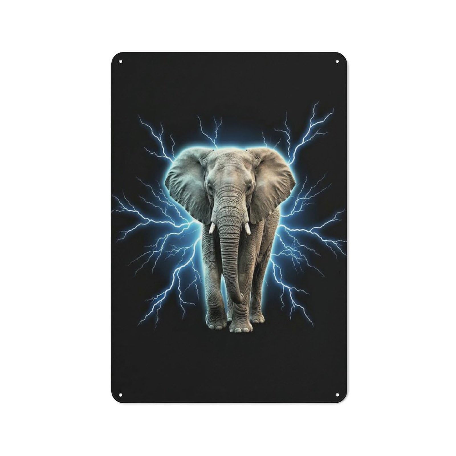 Junmoney Style-11 Outdoor Room Rustic Tin Sign 30X20cm Featuring Elephant With Lightning, Shed Wall Decor For Greenhouse, Garden Room, Cafe Or Entryway