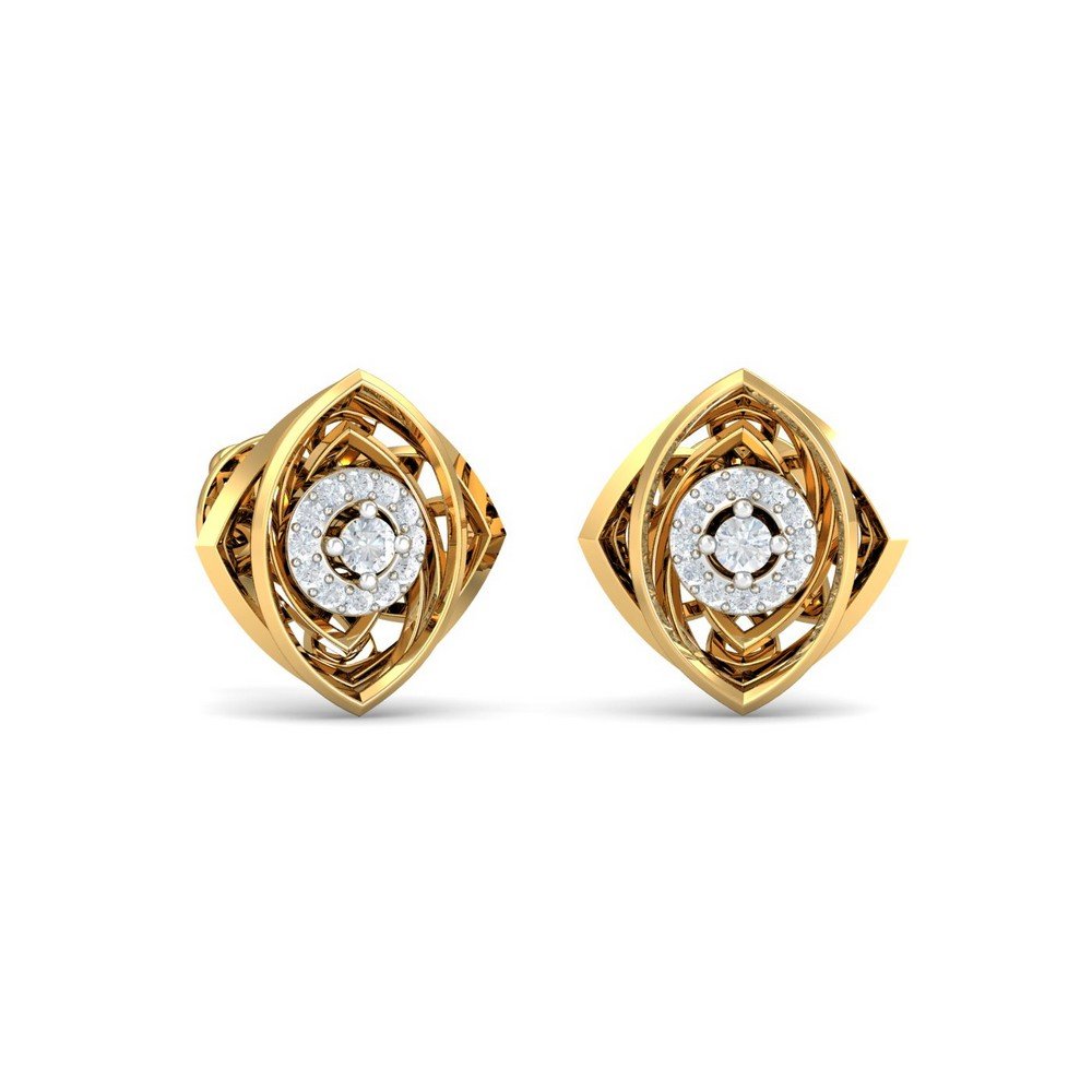 18KT Yellow Gold Diamond Gaatha Stud Jacket Earrings for Women-image-13