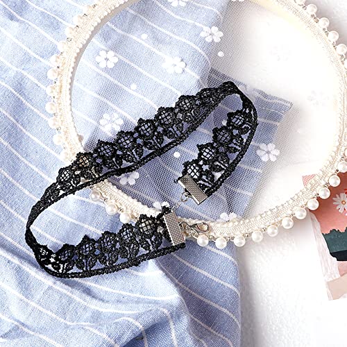 Manfnee Choker Necklace Black Lace Choker Gothic Tattoo Halloween Party Custum Accessory for Women4