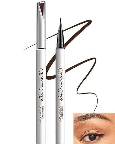 Delineador de ojos líquido marrón mate delineador de ojos de colores 24 horas pigmentado impermeable a prueba de manchas lápiz delineador de ojos de