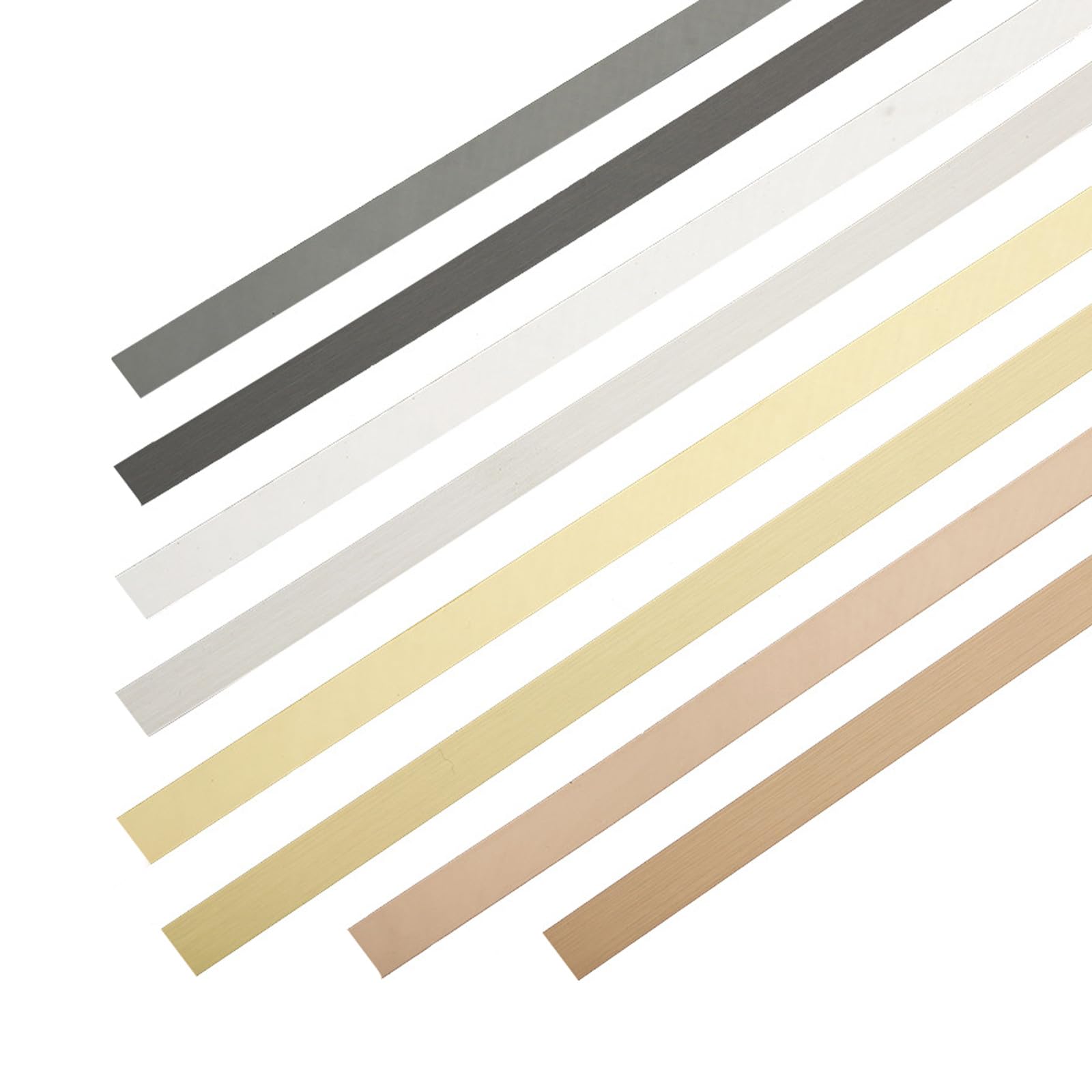 LKYJD Gold Wall Trim Molding, Stainless Steel Peel and Stick (Brushed Finish), Flexible Self-Adhesive Metal Trim for Wall,Ceiling, Mirror Frame (0.59"