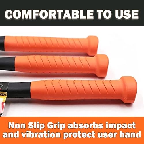 Miniatura 4 de WEDO Martillo de golpe muerto con mango de fibra de vidrio de 24 onzas (1.5 libras), martillo de mazo de goma, diseño a prueba de golpes, superficie