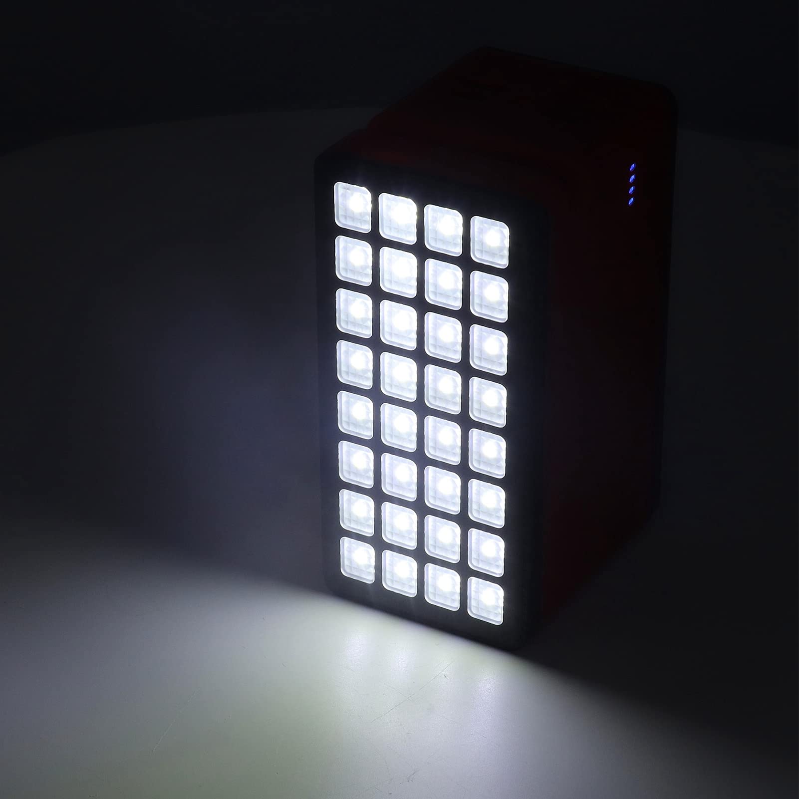 Cargador Tipo Batería Externa de Energía Solar de 100000mAh con 32 Luces LED para Acampar, Pescar, Actividades Al Aire Libre, Batería Portátil de Plástico