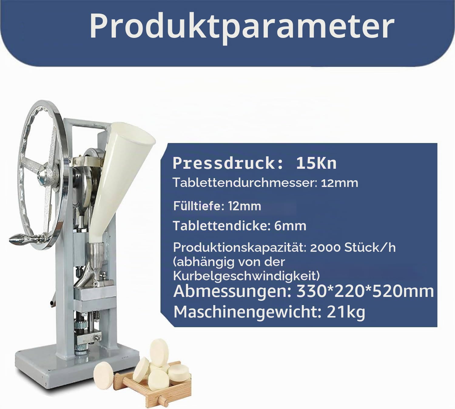 Manuelle Tablettenpresse,Labor-Pulvertablettenpresse,Tablettenpresse Für Zuckerpillen,Manuelle Tablettenpresse Für Haushalt,DIY Milchtabletten Tabletten Selbstbaumaschine