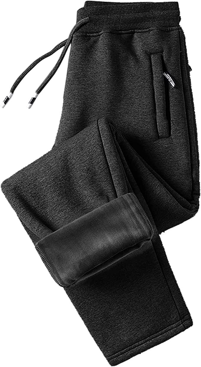 Kidwa Unisex Schwarz Men's Warm Polar Fleece Sweatpants Warm Fleece Pants With Thick Fleece Lining In Winter Pants Sweatpants (Color : Size : 5XL)